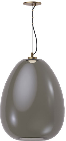 Visual Comfort Modern 700TDKPR17KNB-LED927 Kapoor Modern Transparent Smoke/Natural Brass LED Large Pendant Light