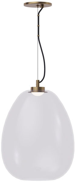 Visual Comfort Modern 700TDKPR13CNB-LED927 Kapoor Contemporary Clear/Natural Brass LED Medium Hanging Pendant Light