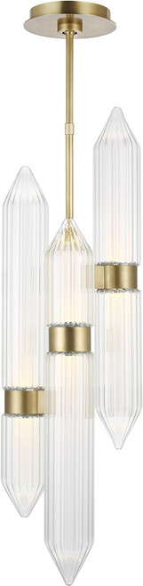 Visual Comfort Modern 700TDLGSN10BR-LED927 Langston Modern Plated Brass LED Drop Ceiling Lighting