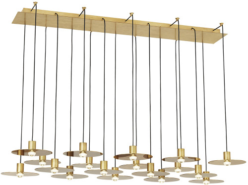 Visual Comfort Modern 700TRSPEVS18TNB-LED930120 Eaves Contemporary Natural Brass LED Multi Drop Lighting Fixture