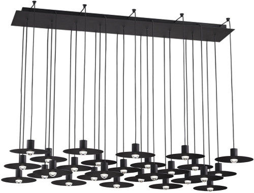 Visual Comfort Modern 700TRSPEVS27TB-LED930120 Eaves Modern Nightshade Black LED Multi Ceiling Pendant Light