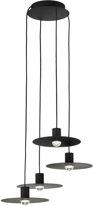 Visual Comfort Modern 700TRSPEVS4RB-LED930 Eaves Modern Nightshade Black LED Multi Lighting Pendant