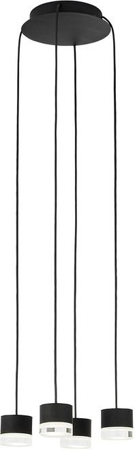 Visual Comfort Modern 700TRSPGBL4RB-LED930 Gable Contemporary Nightshade Black LED Multi Hanging Light Fixture