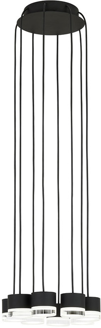 Visual Comfort Modern 700TRSPGBL8RB-LED930 Gable Contemporary Nightshade Black LED Multi Hanging Lamp