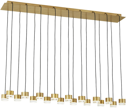 Visual Comfort Modern 700TRSPGBL18TNB-LED930120 Gable Contemporary Natural Brass LED Multi Drop Lighting Fixture
