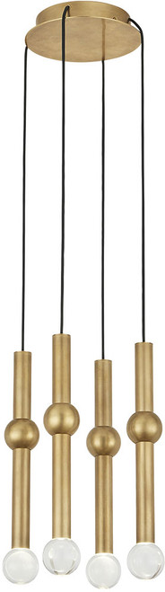 Visual Comfort Modern 700TRSPGYD4RNB-LED930 Guyed Modern Natural Brass LED Multi Ceiling Light Pendant