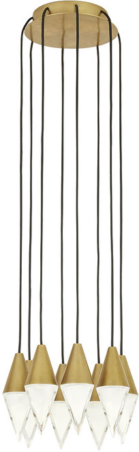 Visual Comfort Modern 700TRSPTRT8RNB-LED930 Turret Modern Natural Brass LED Multi Drop Lighting Fixture