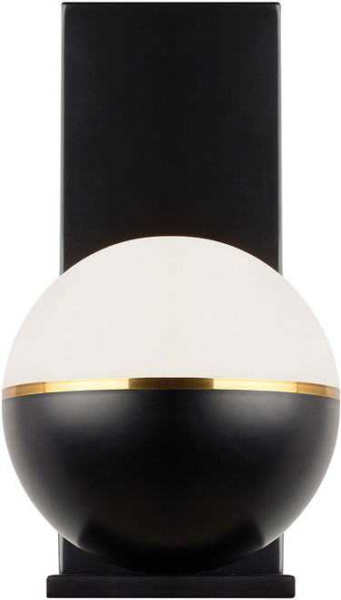Visual Comfort Modern 700WSAKVBR-LED927 Akova Modern Matte Black/Natural Brass LED Wall Mounted Lamp