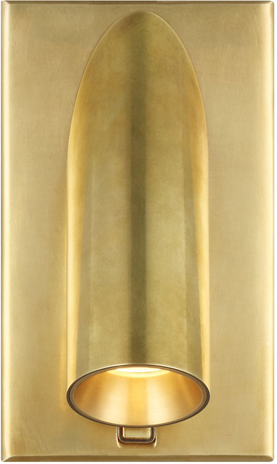 Visual Comfort Modern 700WSPNT5NB-LED930 Ponte Modern Natural Brass LED Lighting Sconce
