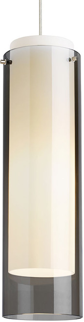 Visual Comfort Modern ECHO-GRANDE-PENDANT-SMOKE Echo Grande Contemporary Satin Nickel LED Mini Pendant Light