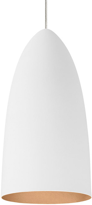 Visual Comfort Modern MINI-SIGNAL-PENDANT-WHITE-COPPER Mini Signal Contemporary Satin Nickel Mini Drop Ceiling Lighting