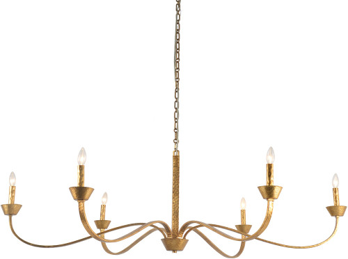 Terracotta H20105-6GD Sabine Antique Gold Chandelier Light