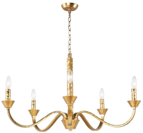 Terracotta H20105M-5GD Sabine Antique Gold Lighting Chandelier