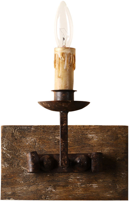 Terracotta W5121-1 Glorenza Traditional Reclaimed Wood Wall Sconce Light