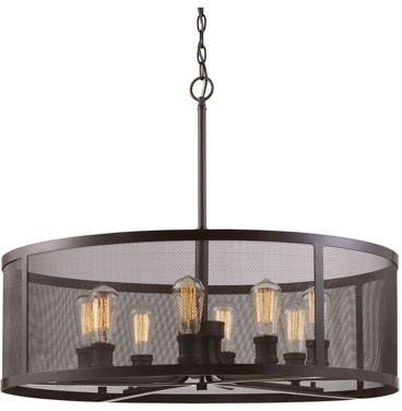 Trans Globe 10229-ROB Mesh Contemporary Rubbed Oil Bronze 24.5" Drum Hanging Pendant Lighting