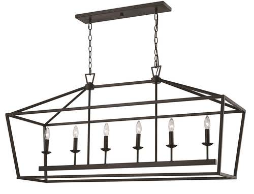 Trans Globe 10267 ROB Lacey Contemporary Rubbed Oil Bronze 49" Island Light Fixture