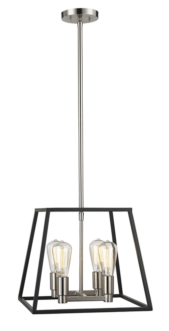 Trans Globe 10464 BK/BN Adams Modern Black / Brushed Nickel Pendant Lighting