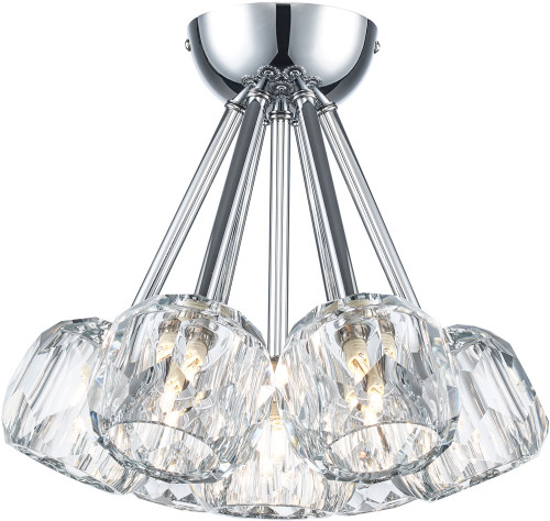 Trans Globe 11737 PC Crystal Court Contemporary Polished Chrome 13" Ceiling Lighting Fixture