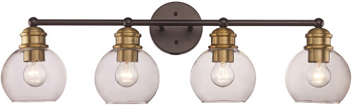 Trans Globe 22054-BK-AG Contemporary Black/Antique Gold 4-Light Bath Lighting Fixture