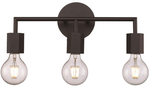 Trans Globe 22233-BK Black 3-Light Vanity Light