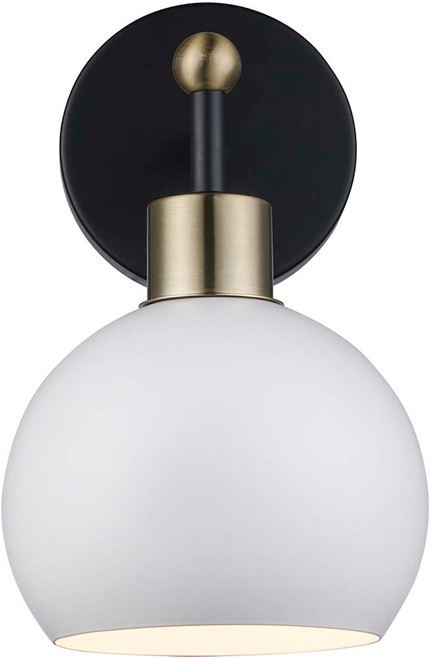 Trans Globe 22531 BKAG-WH Indigo Modern Black and Antique Gold White Wall Lamp