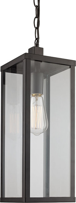 Trans Globe 40757-BK Oxford Black Outdoor Drop Ceiling Light Fixture