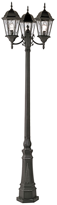 Trans Globe 4719 BK Villa Nueva Traditional Black Outdoor Post Lighting Fixture