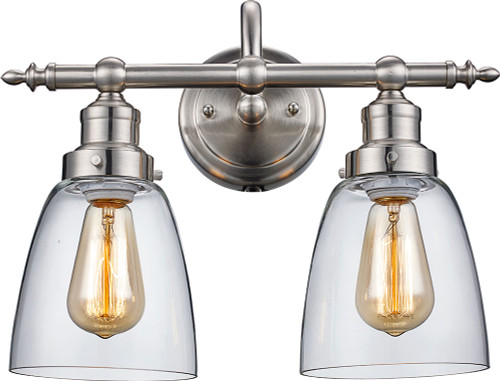 Trans Globe 70832-BN Modern Brushed Nickel 2-Light Bathroom Sconce