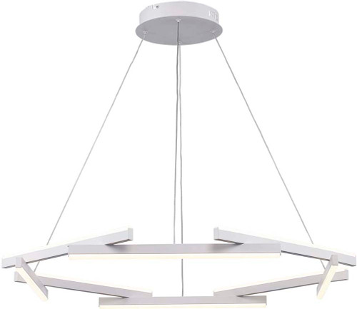 Trans Globe MDN-1566 WH Celestia Contemporary White LED 32.5" Pendant Hanging Light