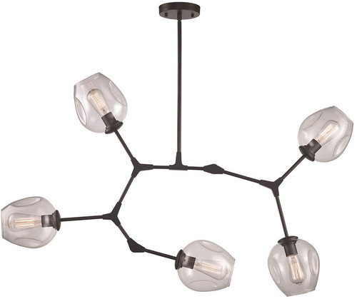 Trans Globe PND-2092-BK Contemporary Black Chandelier Lamp