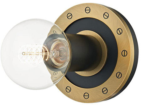 Troy B2081-PBR/SBK Teo Contemporary Patina Brass / Soft Black Wall Lighting Sconce