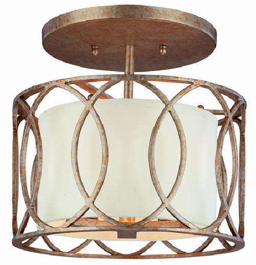 Troy C1283-SG Sausalito Wrought Iron Semi Flushmount Ceiling Fixture