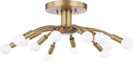 Troy C2812-PBR Tristan Contemporary Patina Brass Flush Mount Ceiling Light Fixture