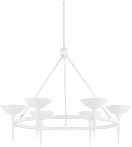 Troy F2606-GSW Cecilia Contemporary Gesso White Chandelier Lighting