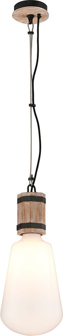 Troy F4552 Fulton Hand Carved Wood And Wrought Iron Mini Hanging Pendant Light