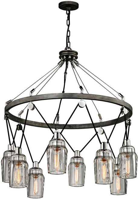 Troy F5998-GRA/PN Citizen Modern Graphite And Polished Nickel Chandelier Light