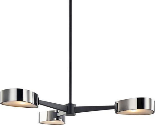 Troy F7333-TBK/BCR Allisio Carbide Black and Black Chrome 35.5" Chandelier Light