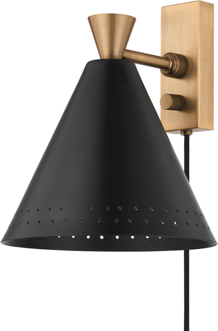 Troy PTL3010-PBR/SBK Arvin Contemporary Patina Brass Wall Light Sconce