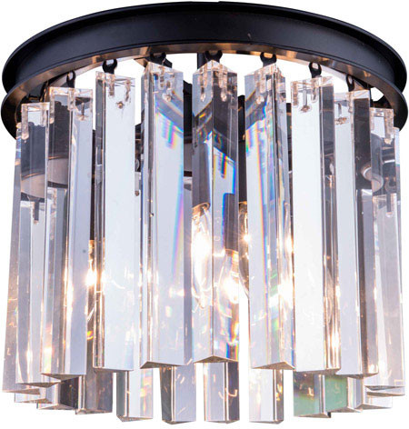 Urban Classic 1208F12MB-RC Sydney Matte Black 12" Flush Mount Lighting Fixture