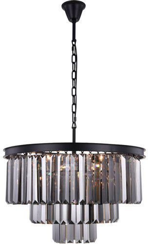 Urban Classic 1231D26MB-SS-RC Sydney Matte Black 26" Pendant Hanging Light