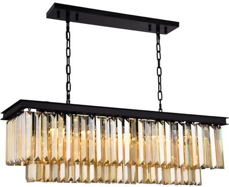Urban Classic 1232D40MB-GT-RC Sydney Matte Black 40" Kitchen Island Light Fixture