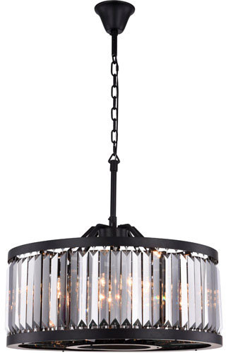 Urban Classic 1233D28MB-SS-RC Chelsea Matte Black 28" Drum Pendant Hanging Light