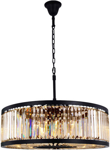 Urban Classic 1233D35MB-GT-RC Chelsea Matte Black 35.5" Drum Ceiling Light Pendant