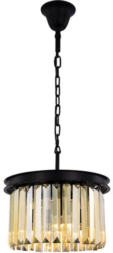 Urban Classic 1238D16MB-GT-RC Sydney Matte Black 16" Drum Ceiling Light Pendant