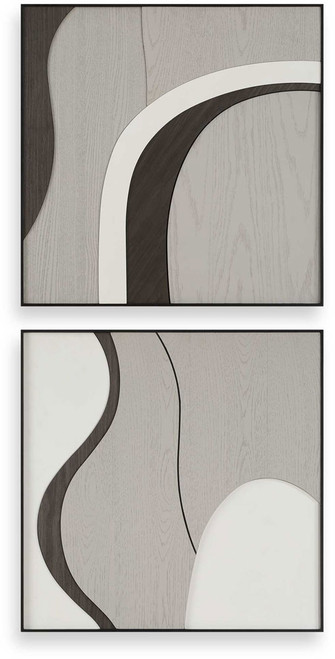 Uttermost 04387 Joel Modern Walnut / Grey / White Wall Décor