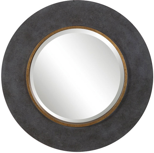 Uttermost 09491 Saul Mottled Charcoal Concrete Wall Mounted Mirror