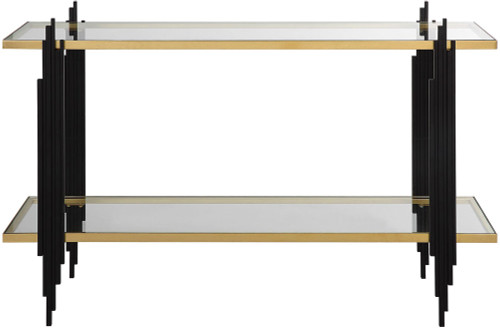 Uttermost 22992 Empire Contemporary Gold Leaf / Matte Black Console