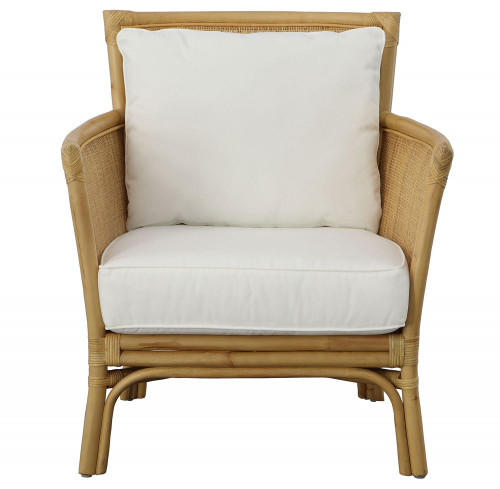 Uttermost 23766 Pacific Modern White Rattan Armchair