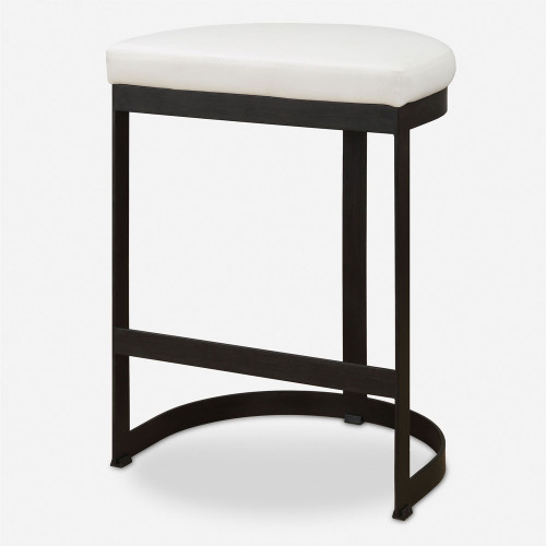 Uttermost 23803 Ivanna Modern Ultra Plush White Counter Stool