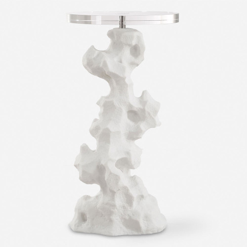 Uttermost 24253 Remnant Contemporary Man-made White Stone Drink Table